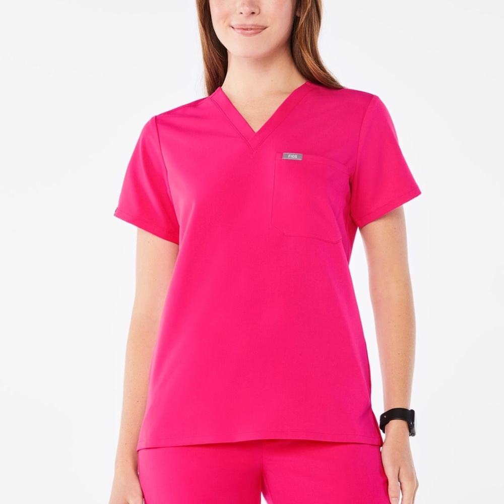 FIGS limited edition Shocking Pink scrub set